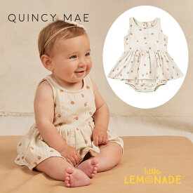 【Quincy Mae】SKIRTED TANK ROMPER 【6-12か月/12-18か月/18-24か月】 ORANGES ロンパース ワンピース ドレス オレンジ柄 ノースリーブ タンクトップ ベビー クインシーメイ 赤ちゃん 子供 女の子 男の子 おしゃれ リトルレモネード ベビー服 アパレル SS24 QM080AKAL YKZ