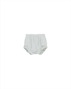 【Quincy Mae】 GATHERED BLOOMER 【6-12か月/12-18か月】SKY MICRO STRIPE ブルマ ボトムス ショーツ 白鳥 スワン ベビー クインシーメイ 赤ちゃん 子ども 女の子 おしゃれ リトルレモネード ベビー服 アパ