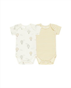 yQuincy Maez SHORT SLEEVE BODYSUIT, 2 PACKy6-12zHOT AIR BALLOONS, YELLOW STRIPE 2Zbg  p[X C xr[ oYj oY V NCV[C Ԃ qǂ gl[h 