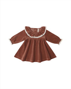NCV[C VELOUR BABY DRESS (2-3/4-5) CRANBERRY s[X  hX Quincy Mae Ԃ qǂ LbY NX}X xA t bh 100/110cm gl[h xr[ Ap AW25 Q