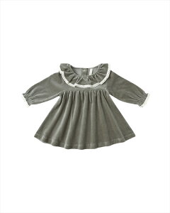 NCV[C VELOUR BABY DRESS (2-3/4-5) FOREST s[X  hX Quincy Mae Ԃ qǂ LbY NX}X xA t O[ 100/110cm gl[h xr[ Ap AW25 Q