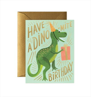 楽天市場 ダイナソーバースデーカード Dino Mite Birthday Rifle Paper バースデイカード 誕生日 Birthday カード Message Card メッセージカード グリーティング メッセージ Greeting プレゼント お祝い ライフルペーパー あす楽 リトルレモネード リトルレモネード