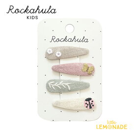 【Rockahula Kids】Country Garden Embroidered Clip Set-MULTI ヘアクリップ 4個セット 刺繍 カントリー ガーデン ヘアアクセサリー パッチン留め 女の子 誕生日 お出かけ プレゼント ギフト ロッカフラキッズ あす楽 リトルレモネード H2163M