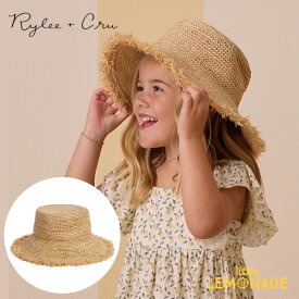 【Rylee＋Cru】STRAW BUCKET HAT 【S/M(51cm) - M/L(53cm)】STRAW 帽子 麦わら帽子 ストローハット 日差し除け サマーハット 女の子 男の子 キッズ おしゃれ 子供服 アパレル ライリーアンドクルー リトルレモネード RCA064PAGL SS25SALE