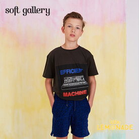 【Soft gallery】 machine print デザイン Tシャツ 【2歳/4歳/6歳】 子供服 トップス T-SHIRT ASGER 半袖 ソフトギャラリー 子供服 SS リトルレモネード アパレル SALE 24SALE