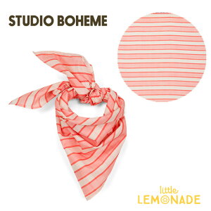 �X�^�W�I�{�G�� SCARF LINON - PINK / RED STRIPES �X�J�[�t �s���N×���b�h �X�g���C�v �{�C�����n �t�� �I�[�K�j�b�N�R�b�g�� ����� �񌳃A�N�Z���g �A�N�Z�T���[ �I�V���� Studio Boheme SS26 ���g����