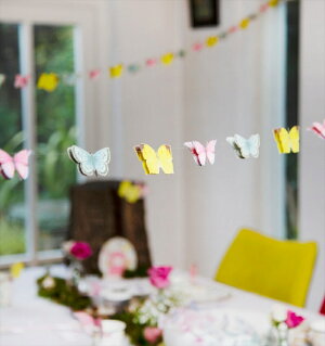 TrulyFairyバタフライガーランド【ミニ】5M【TalkingTables】壁飾りバナーバンティングTrulyFairyMiniPaperButterflyBunting誕生日会蝶ちょうちょデコレーション女の子パーティー春妖精TSFAIRY-MINBUNTあす楽リトルレモネード
