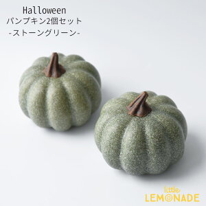 ハロウィン パンプキン アソート / ストーングリーン 2コ入り かぼちゃ 緑 飾り Halloween ハロウィーン 装飾 秋 オブジェ 置物 ディスプレイ 小物 デコレーション グッズ 緑 サンクスギビング
