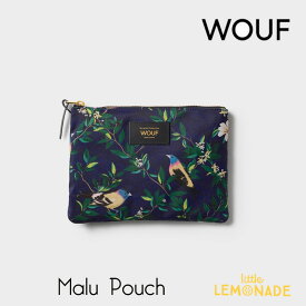 【WOUF】 Malu Pouch ポーチ バード 鳥 ボタニカル 21 x 15 x 1.5cm マチ無し クラッチバッグ 小物入れ バッグインバッグ 女性向けギフト 化粧ポーチ ML230029 ウーフ あす楽 リトルレモネード