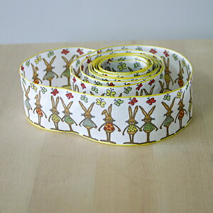 【クラフトにもおススメリボン】【RIBBON;リボン】ウサギ柄リボン40mm
