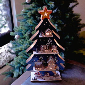 【クリスマス用品】 ステキなクリスマスインテリアを演出♪クリスマスシーンLEDツリー