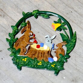 【Easter・イースター用品 】春を呼ぶ♪　うさぎのパーティ 【錫のオーナメント】