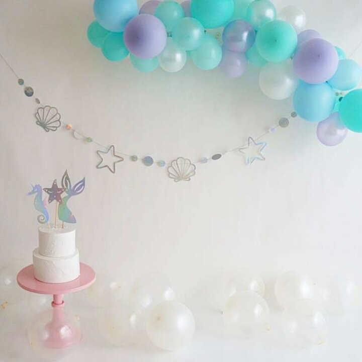 楽天市場 バルーンガーランド 1m マーメイド バルーンアーチ 誕生日 バルーン 飾り付け ガーランド 飾り 男の子 女の子 ゴム風船 海 バースデー ハーフバースデー ハーフ パーティー 風船 ウエディング アリエル プリンセス 大人 おしゃれ かわいい あす楽 Little Party