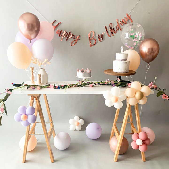楽天市場】HappyBirthday 文字入り コンフェッティバルーン フラワー 
