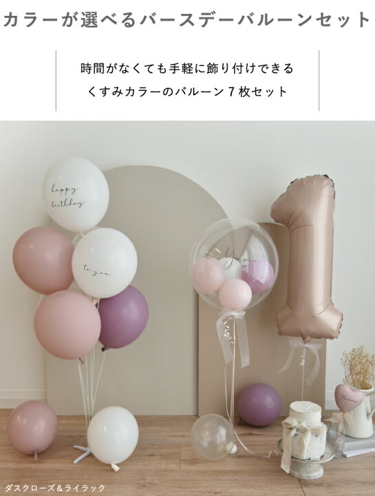 楽天市場】誕生日 バルーン セット [カラーが選べる] 7枚入 風船 誕生 