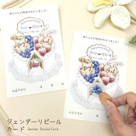ジェンダーリビールカード セット販売あり くま うさぎ テディベア ケーキ ナチュラル スクラッチ式 妊娠…