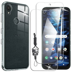 Nutmeg【ケース&フイルム2+1】DIGNO SX3 KYG02 用の ガラスフイルム 対応 DIGNO SX3 用の ケース クリア 保護カバー 耐衝撃 SX3 用の 保護フイルム 指紋防止 気泡防止