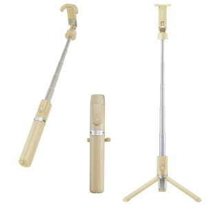 ベルボン Velbon スマホ三脚 自撮り棒 Coleman セルフィースタンド ベージュ AMZCVSSBE ワイヤレスリモコン付属 iPhone15 iPhone14 Android&iPhone 対応 302854 ミニ三脚 テーブル三脚 WEB会議に
