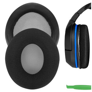 Geekria �C���[�p�b�h Comfort �݊��� �p�b�h TurtleBeach Ear Force P11, PX22, PX51, PX24, PX21, PX4, PX5, X41, X42, X12 �w�b�h�z���ɑΉ� �p�b�h �C���[/�C���[�J�b�v (���b�V���t�@�u���b�N/�u���b�N)