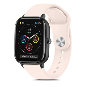 [Amzpas] 20mm �o���h for Amazfit GTS 4 Mini/GTS 4/GTS 3/GTS 2 Mini, Bip U Pro/Bip 3/Bip 3 Pro �o���h �x���g �_�炩�� �V���R���o���h ���߉\ (�s���N)