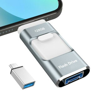 ypAvsvz4in1 PhoneΉ USB128GB  f[^ obNAbvphoneʐ^f[^ۑiOS/USB/Type-C/Micro USB e tbV ^Cvc USBiphonepOtPhone/Pad/PC/Macb