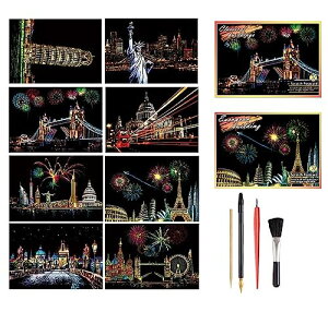 8������ �X�N���b�`�A�[�g �͂����^�C�v ��邾���Ŕ������A�[�g �ʔ����h��G �� �ԉ� ���E�̖�i �L���Ȋό��n DIY ���� ���G �X�N���b�`�ɍ׃y���t�� �v���[���g �������� 20*14cm (���E�L