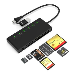 [XeBbN pro fIJ[h[_[ - USB C USB3.0 7-in-2}CNSD/SDHC/SDXC/XDsN`[J[hpSD/TF/XD/MS/CF}`t@NVJ[h[_[APCAAndroidAWindowsAMacALinuxΉ