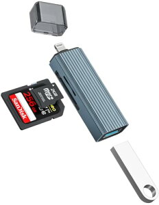 iPhone SDJ[h[_[yApple MFiFؕiE2025Vo3-IN-1zCgjO sdJ[h[_[ iPhone X}z] USB/SD/micro sd J[h[_[ CgjO iphone/ipadp J[_[ lightning f