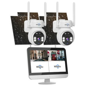 �y24���ԘA���^��\�E�d���s�v�zHiseeu �\�[���[�p�l���J���� �Z�b�g 12�C���`LCD�t�����j�^��̌^NVR 12000mAh ���u�Ď� �h������ip65 AI���̌��m ����/���O �Z�L�����e�B �h�ƃJ���� �펞�^���