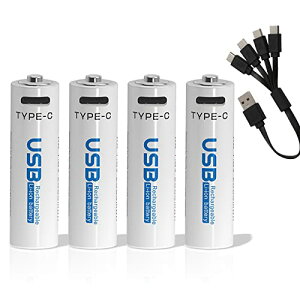 MoSpace �P3�`�[�d���d�r 1.5v �[�d�r �P3 ���`�E���C�I�� 3000mWh 1000��g�p�\ �}���[�d�A1.5V��d���d�r ���ی� 4-in-1 USB C�[�d�P�[�u���t�� ��������/�����R��/�����}�E�X(�P3�`�[�d�r*4�{)