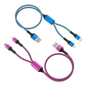 2in1 �[�d�P�[�u�� ���C�g�j���O&�^�C�vC �u2�{�g/1.2M�v 2.4A&3A�}���[�d Type-C USB�P�[�u�� Haoano 2�C��1 �[�d�R�[�h �}���`�P�[�u�� 2�䓯�����d�\ iPhone 17/16/15/14/13/12/SE/iPad Air/Mini/Galaxy S24 Ultra/S23/