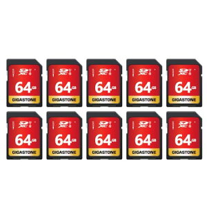 �y5�zGIGASTONE 64GB SD�J�[�h 10�Z�b�g SDXC UHS-I U1 C10 80MB/s �������[�J�[�h �t��HD �r�f�I �f�W�^���J���� �����L�^ �~�j�P�[�X10�t��