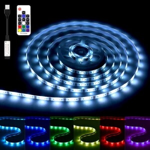 Dalugo LED�e�[�v���C�g �h�� �e�[�v���C�g USB�� 5m 150LED RGB ���P�x �X�g���b�v�炢�� LED �e���r�o�b�N�ԐڏƖ� �����R������ �������[�@�\ �������F ���ʃe�[�v�t�� �ؒf�\ ��t�ȒP IP65�h�� 