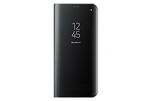 Swehoo Samsung �T���X�� Galaxy S8+ �N���A�r���[ Clear View Standing Cover �蒠�^ �P�[�X �J�o�[�y�i�z (Black)