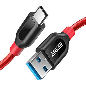 Anker PowerLine+ USB-C & USB-A 3.0 �P�[�u�� (0.9m ���b�h) iPhone 16 / 15 / Galaxy S10 / S10+ / S9 / S9+�AiPad Pro (2018, 11�C���`) / iPad Air 5 / MacBook/MacBook Air (2018)�AXperia XZ1