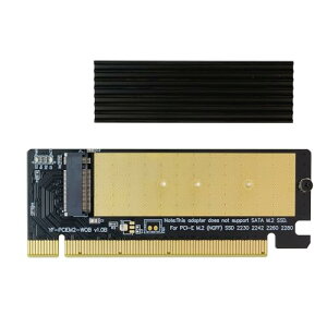 EZDIY-FAB M.2 PCIe NVMe �ϊ��A�_�v�^�[ �q�[�g�V���N�t���E���M�݌v PCI Express x16�X���b�g��p M.2 SSD 2230/2242/2260/2280 NVMe & AHCI�� �f�X�N�g�b�vPC�p �����g���J�[�h