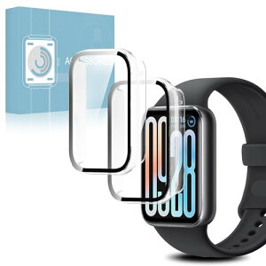 �y2���g�zXiaomi Smart Band 9 Pro �p �P�[�X �K���X�t�B���� ��̌^ Xiaomi Smart Band 9 Pro �ی�J�o�[ �S�ʕی� �ϏՌ� �����ߗ� �w��h�~ �X�}�[�g�E�H�b�` �P�[�X (�N���A�j