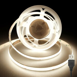 USB COB LED�e�[�v���C�g2m 5V �����F 4000K ���P�x �����x �t���L�V�u�� LED�e�[�v���C�g ����� �ؒf�\ ��t�ȒP �H��s�v ��h�� ���� �z�[�������p DIY