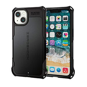 �G���R�� PM-A21BZEROBK iPhone 13/�n�C�u���b�h�P�[�X/ZEROSHOCK/�u���b�N