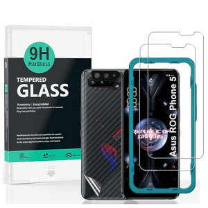 Ibywind Asus Rog phone 5/5 Pro/5 Ultimate �K���X�t�B���� 2 ���ی�t�B���� �K�C�h�g�t�� �����Y�J�o�[�i1���j�w�ʃV�[�g�i1���j ���菝�h�~�ϏՌ��d�x 9H�����K���X�t�B�����y���炩�Ȏ�G��z�y�C