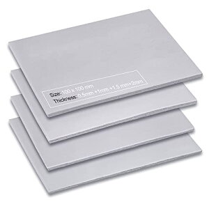 Aarihut�T�[�}���p�b�h4���A100 x 100 mm 0.5 mm+1 mm+1.5 mm+2 mm�M�`���}�b�g12.8 W/m.K��p�}�b�g�񓱓d�ϔM���E�I�f�b�Z�C�J�o�[�A��d���ȔS���t���APC�m�[�g�p�\�R��PS4 SSD M.2�ɓK���Ă���