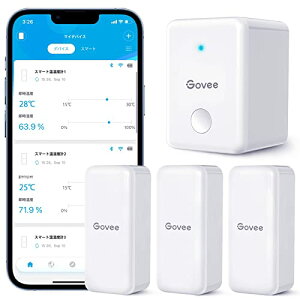 Govee WiFi �����x�v ���x�v ���x�v �f�W�^�� ���C�����X �����x �����΍� �A���[�� �ُ�ʒm �C���e���A �R���p�N�g �Z���T�[3�� �Q�[�g�E�F�C1�� �C���t���G���U�΍� �����x�Ǘ� ���� �n���� 