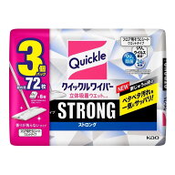 花王 クイックルワイパー 立体吸着 ウエット シート ストロング 24枚入×3袋セット 香りが残らない フロ…
