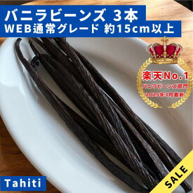【バニラビーンズ専門店】バニラビーンズ 3本 Aグレード タヒチ種 インドネシア産 WEB通常グレード バニラ 業務用 クリスマス LIT VANILLA リットバニラ