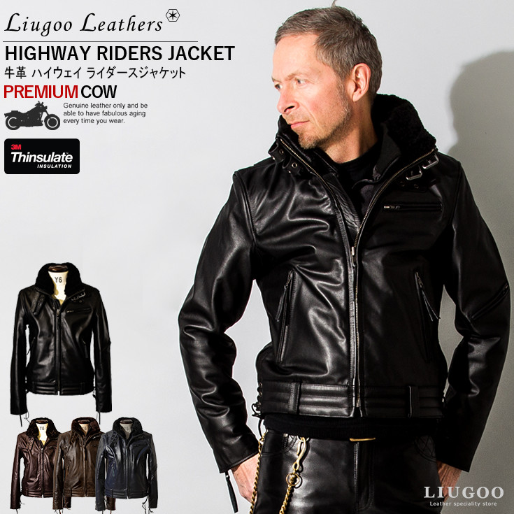LIUGOO leather ライダース ライダースジャケット ジャケット/アウター メンズ 正規代理店