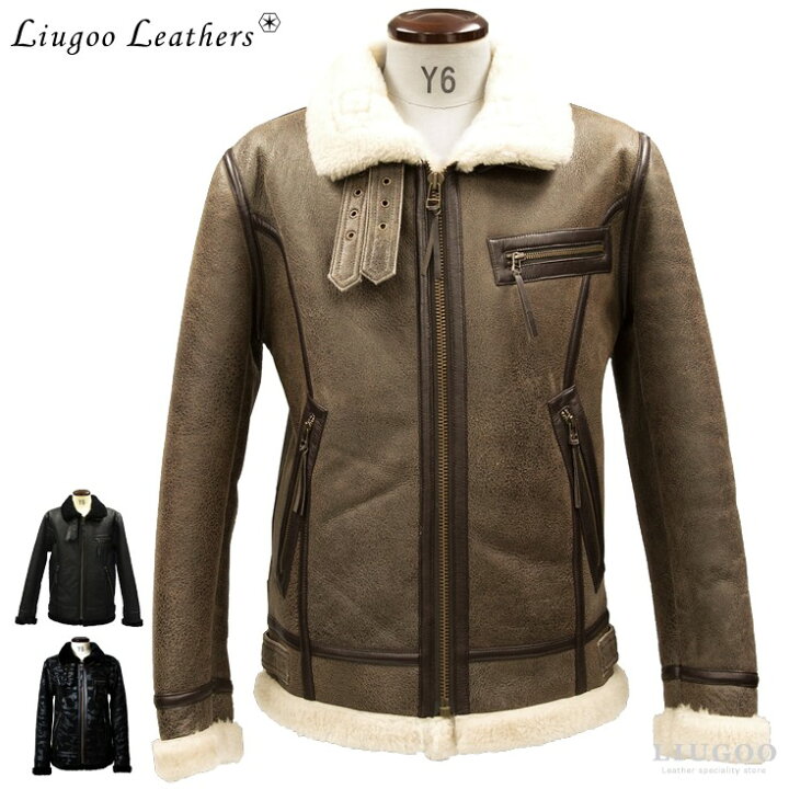 楽天市場】Liugoo Leathers 本革 B-3タイプライダース ムートン 