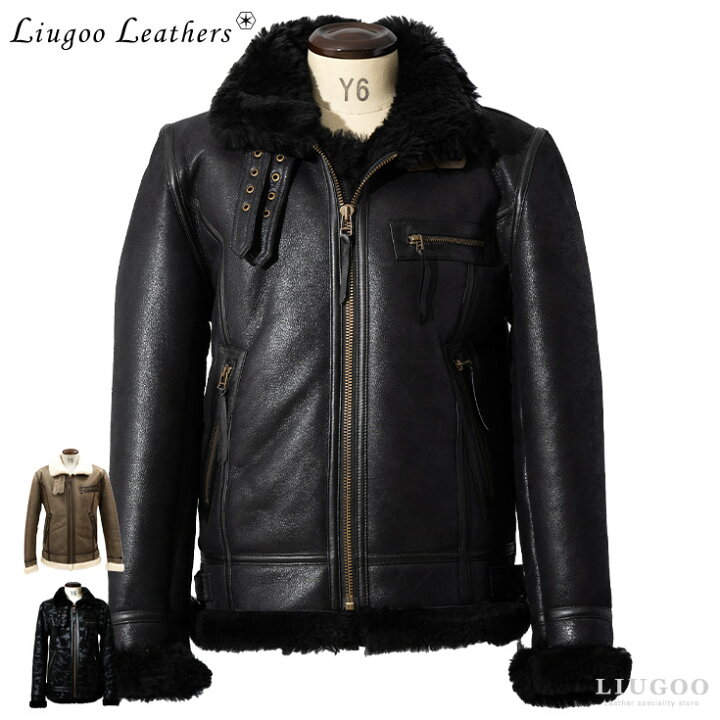 楽天市場】Liugoo Leathers 本革 B-3タイプライダース ムートン 