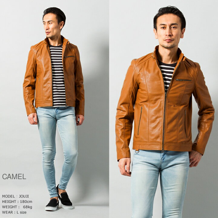 楽天市場】Liugoo Leathers 本革 シングルライダースジャケット メンズ  