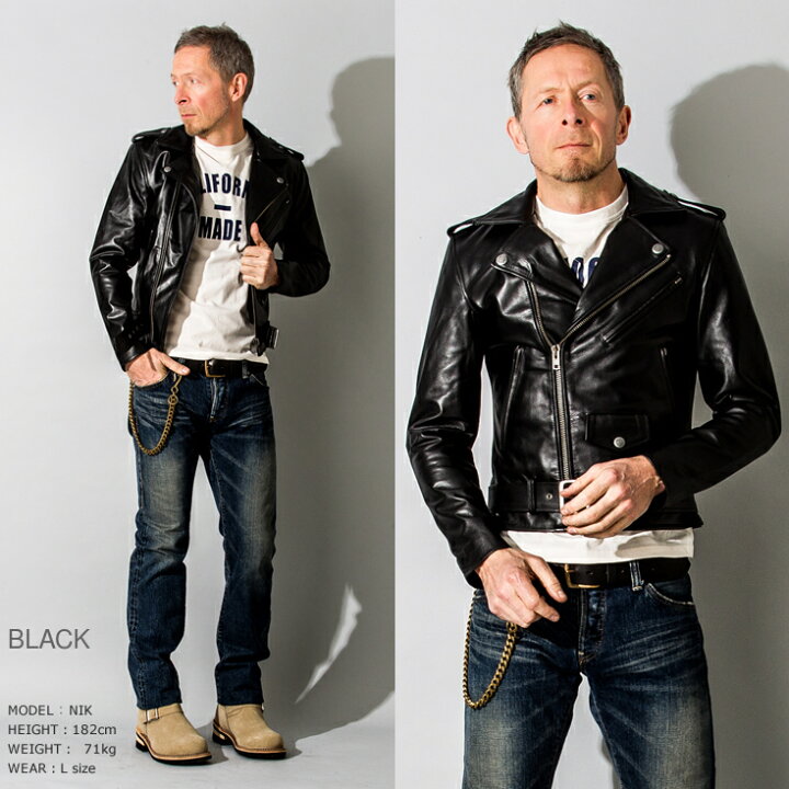 楽天市場】【50%OFFクーポン】Liugoo Leathers 本革 ダブルライダース 
