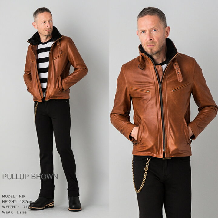 楽天市場】Liugoo Leathers 本革 襟ボアハイネックシングルライダース  